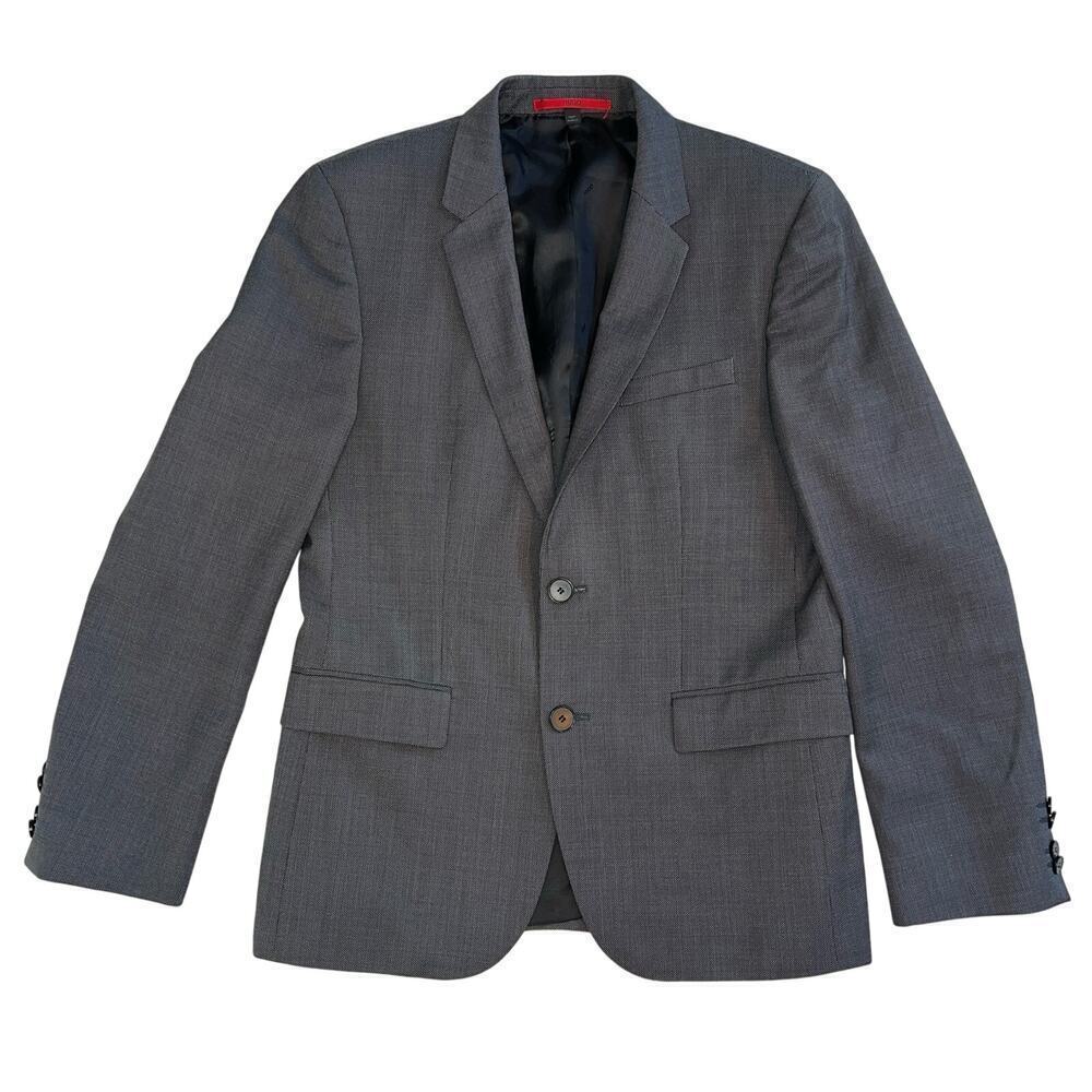 Hugo Boss Super 110 Aeron2/Hamen2 100% Virgin Wool Sport Coat Gray Size 38s